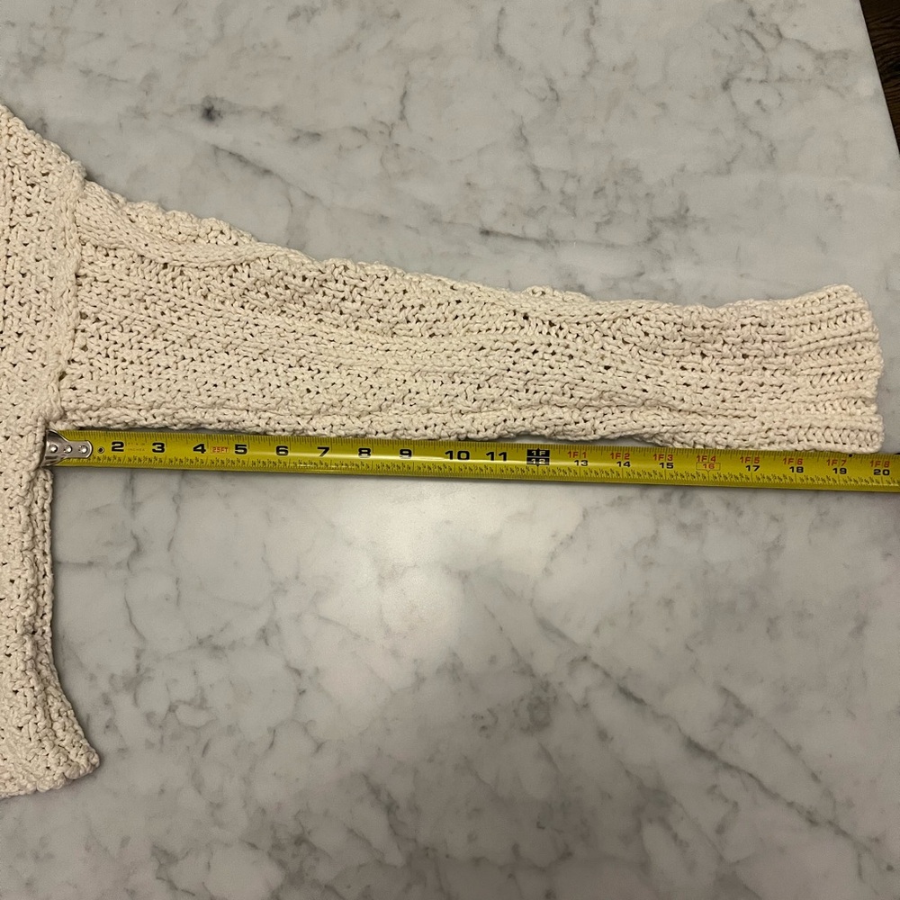 Free People Cutting Edge Cable Pullover in Ivory Size Small - Picture 14 of 16